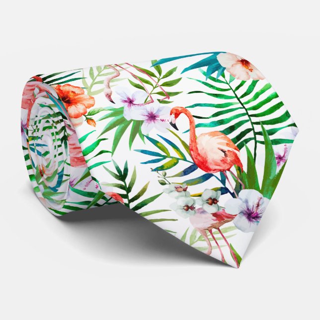 Tropisk paradise Flamingo Flowers Löv Slips (Rullad)