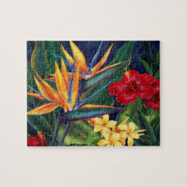 Tropisk paradise Hawaiian Blommigt Puzzle med Tin Pussel