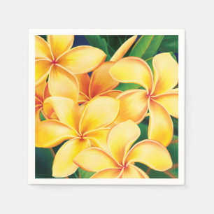 Tropisk paradise Hawaiian Plumeria Blommigt Pappersservett