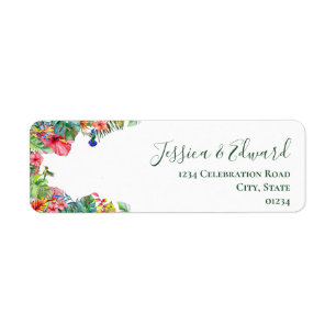 Tropisk paradise Hibiscus Hawaiian Address Label Returadress Etikett