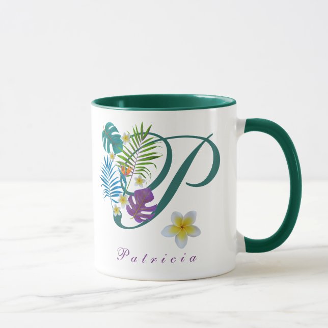 Tropisk paradise Monogram Namn Patricia Mugg (Höger)