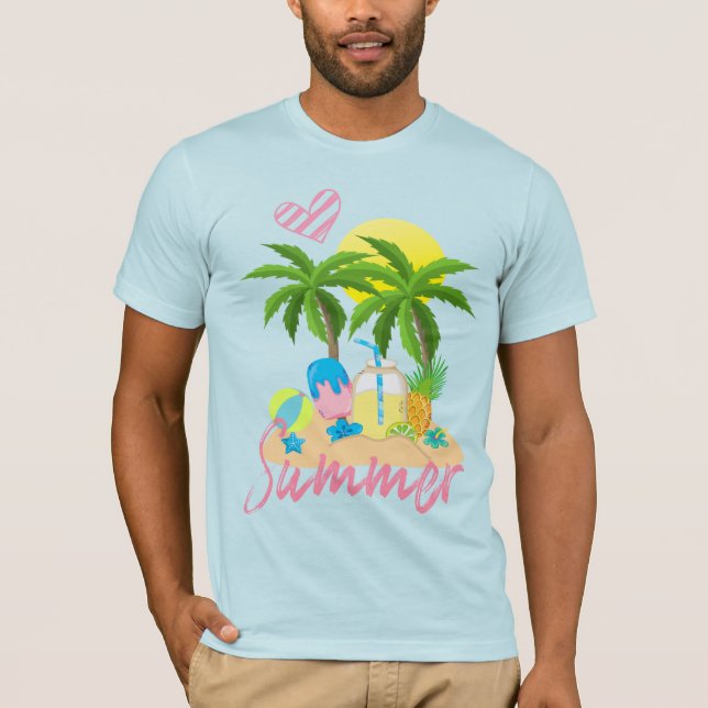 Tropisk paradise Sommar Kärlek Beach Manar T-Shirt (Framsida)