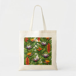 Tropisk paradisfågel och Heliconia blomster Tygkasse