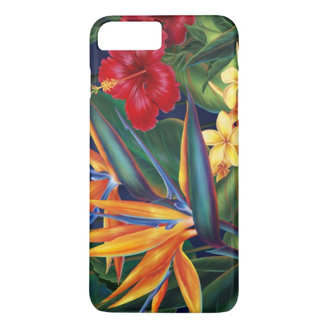 Tropisk paradishawaiiboblommigt Case-Mate iPhone skal (Baksida)