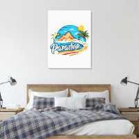 Tropisk Paradisö Logotyp Konst