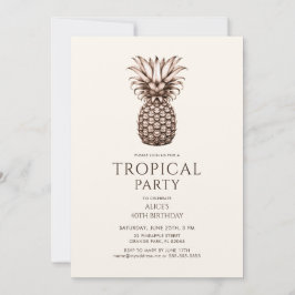 Tropisk Party med ananas av vintage Inbjudningar