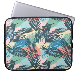 Tropisk Pastel Löv Mönster Laptop Fodral