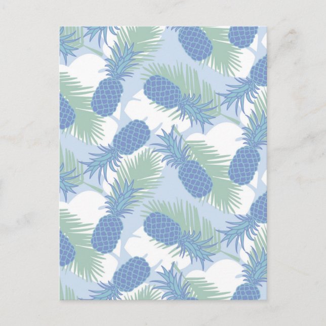 Tropisk pastel Pineapple Mönster Vykort (Framsida)