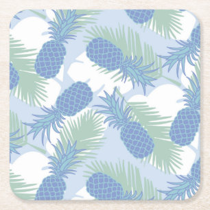 Tropisk pastellananas Mönster Underlägg Papper Kvadrat