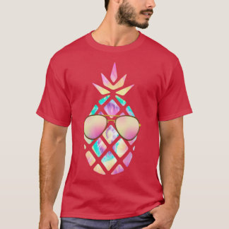 Tropisk pastellananas på sommaren med sollass t shirt