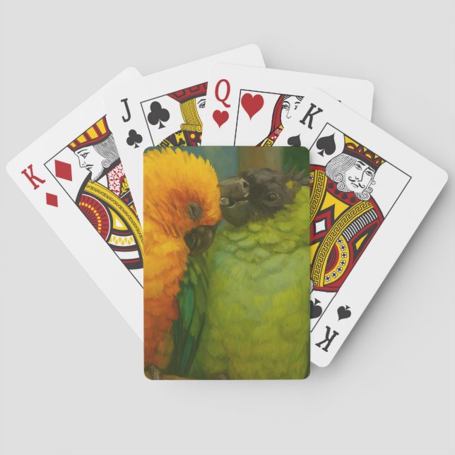 Tropisk påverkan - Parroter i Forest Light Casinokort (Baksidan)