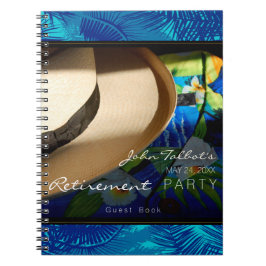 Tropisk Pension med Blue Handflatan GuestBook Anteckningsbok Med Spiral