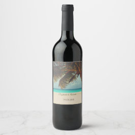 Tropisk persika, Handflatan Vinflaska Etikett