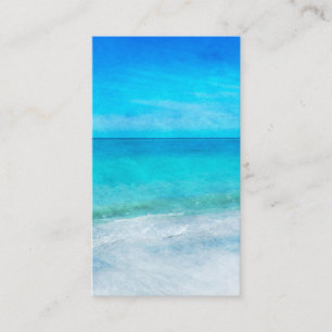 Tropisk persika i Teal Aqua Turquise Blue Florida Visitkort