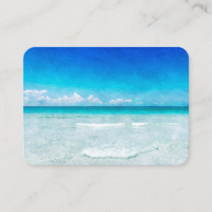 Tropisk persika i Teal Aqua Turquise Blue Florida Visitkort