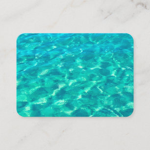 Tropisk persika i Teal Aqua Turquise Blue Vatten Visitkort