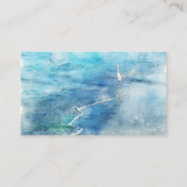 Tropisk persika i Teal Aqua Turquise Blue Visitkort