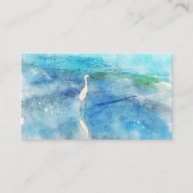 Tropisk persika i Teal Aqua Turquise Blue Visitkort (Framsida)