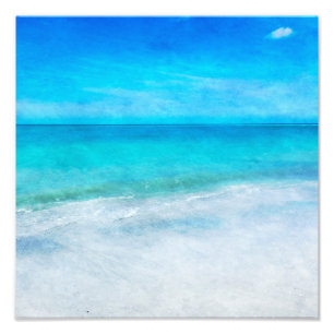 Tropisk persika - Teal Aqua Ocean Blue Florida Fototryck