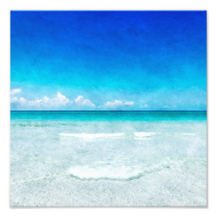 Tropisk persika - Teal Aqua Ocean Blue Florida Fototryck