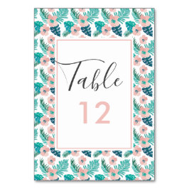 Tropisk persikofärgad Rosa Blommigt Hawaiian Beach Bordsnummer