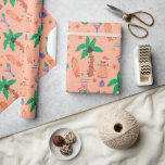 Tropisk persikojul i juli presentpapper<br><div class="desc">En tropisk jul i juli i mönster,  en roligt och en bijakt.</div>