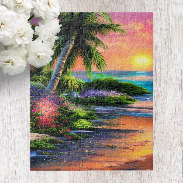 Tropisk persikoscenery Jigszle Puzzle Pussel (Skapare uppladdad)