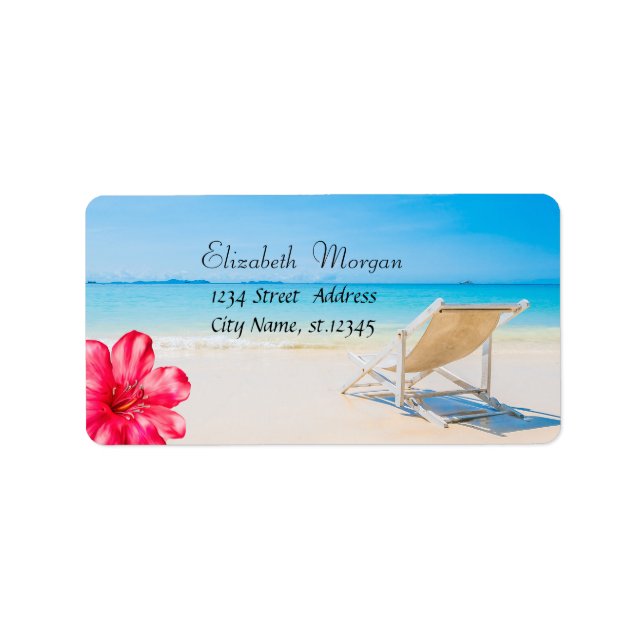 Tropisk persikostol,Sand Hibiscus Adressetikett (Framsidan)