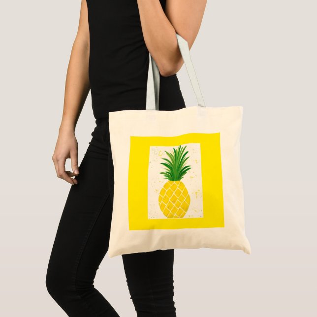 Tropisk Pineapple-handväska Tygkasse (Framsida (produkt))