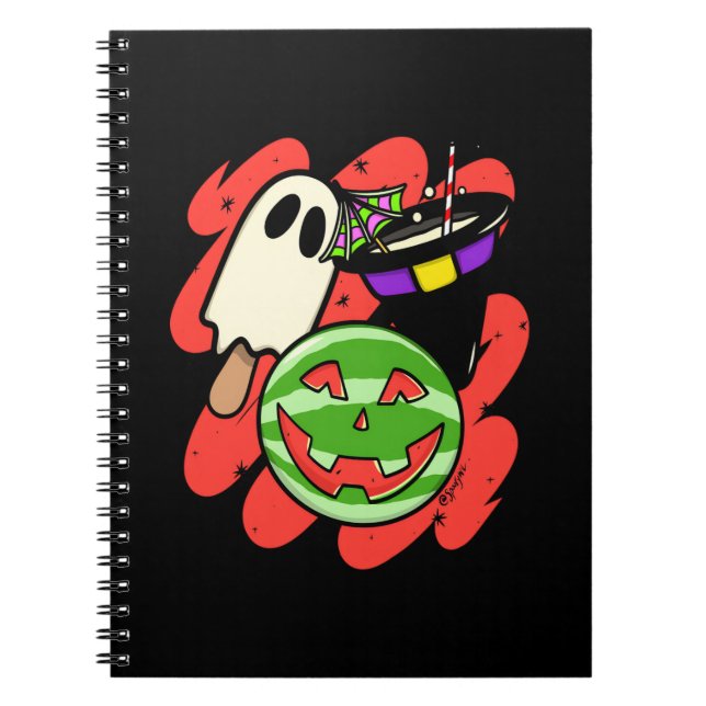 Tropisk Pineapple Monster Halloween Classic Anteckningsbok (Framsidan)