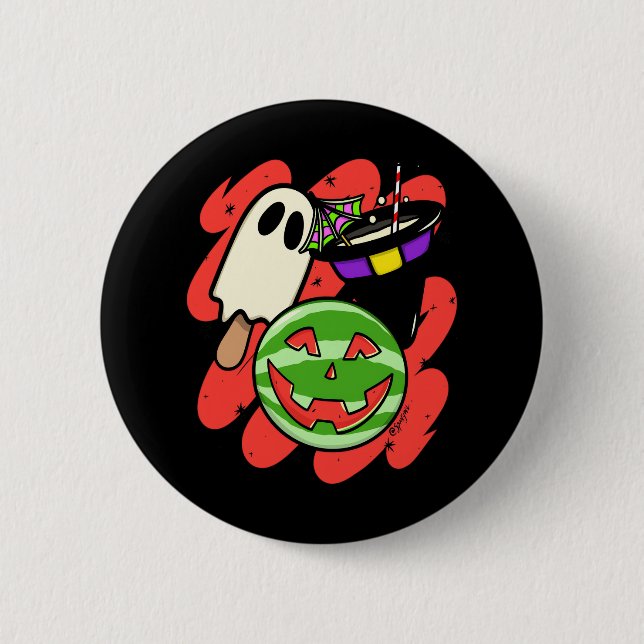 Tropisk Pineapple Monster Halloween Classic Knapp (Framsida)