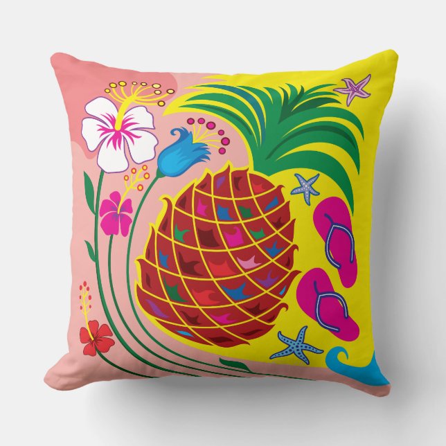 Tropisk Pineapple Sommar Kudde (Framsida)