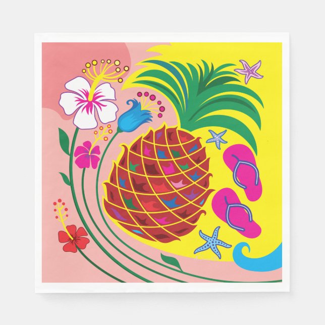 Tropisk Pineapple Sommar Pappersservett (Framsidan)