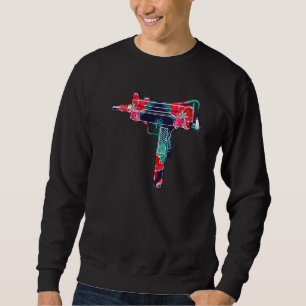 Tropisk pistol Skjutvapen Strand Hawaiiansk Aloha Lång Ärmad Tröja