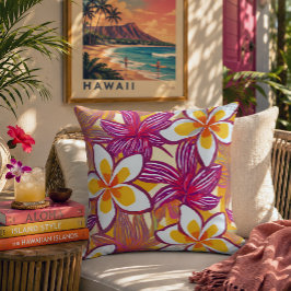 Tropisk plumeria Hawaii kastkudde Kudde