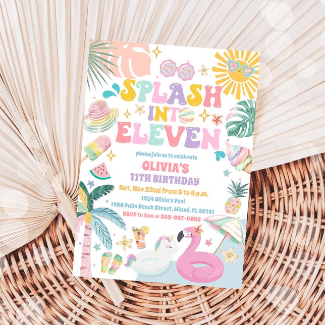 Tropisk pool-födelsedagsinbjudan inbjudningar (Skapare uppladdad)