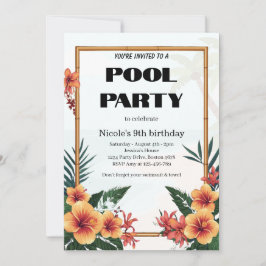Tropisk poolparty-inbjudan Nicole 9-årsdag Inbjudningar