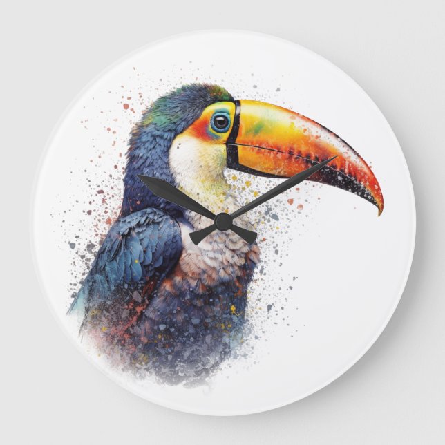 Tropisk Prakt Toucan Stor Klocka (Framsida)