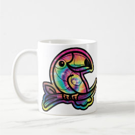 Tropisk Prakt: Tukanfågel i Tie Dye-färger Kaffemugg