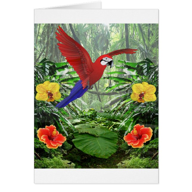 Tropisk Rainforest Hälsningskort (Framsidan)