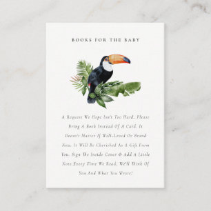 Tropisk regnskog Toucan-böcker för baby shower Tilläggskort