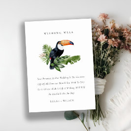 Tropisk regnskog Toucan Bröllop Wishing well Tilläggskort