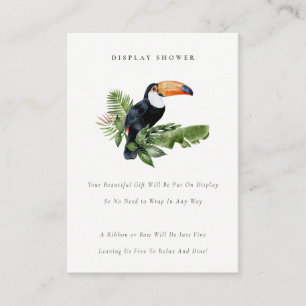Tropisk regnskog Toucan Display Baby Shower Tilläggskort
