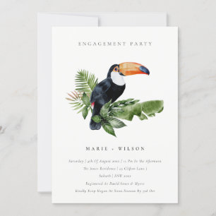 Tropisk regnskog Toucan Förlovning Inbjudan