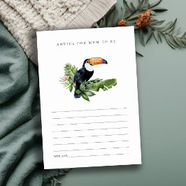 Tropisk regnskog Toucan lövverk Bebis shower Tilläggskort