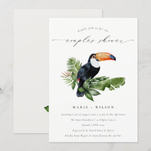 Tropisk regnskog Toucan Par Shower Inbjudan