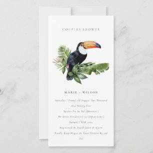 Tropisk regnskog Toucan Par Shower Inbjudan