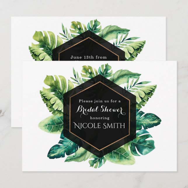 Tropisk regnskogsö lämnar inbjudningar (Fram/baksida)