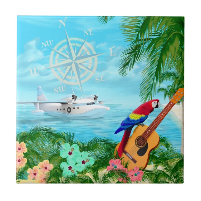 Tropisk resor kakelplatta (Framsidan)