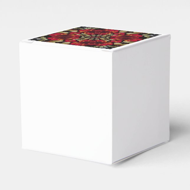 Tropisk röd Mandala Kalejdoskop Presentaskar (Framsidan Sidan)